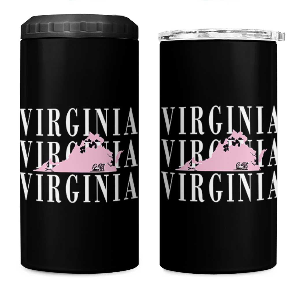 Virginia State Map 4 in 1 Can Cooler Tumbler East Coast State Pride Travel Gift
