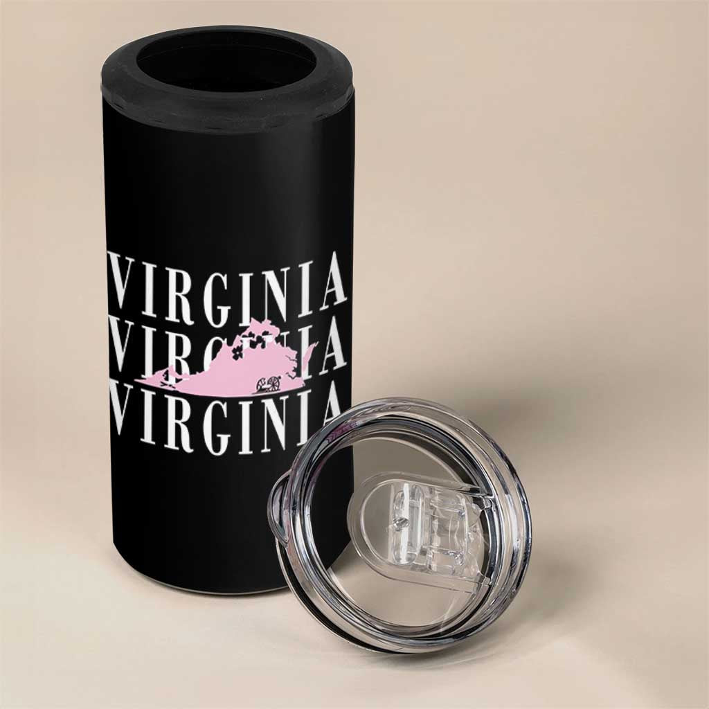 Virginia State Map 4 in 1 Can Cooler Tumbler East Coast State Pride Travel Gift