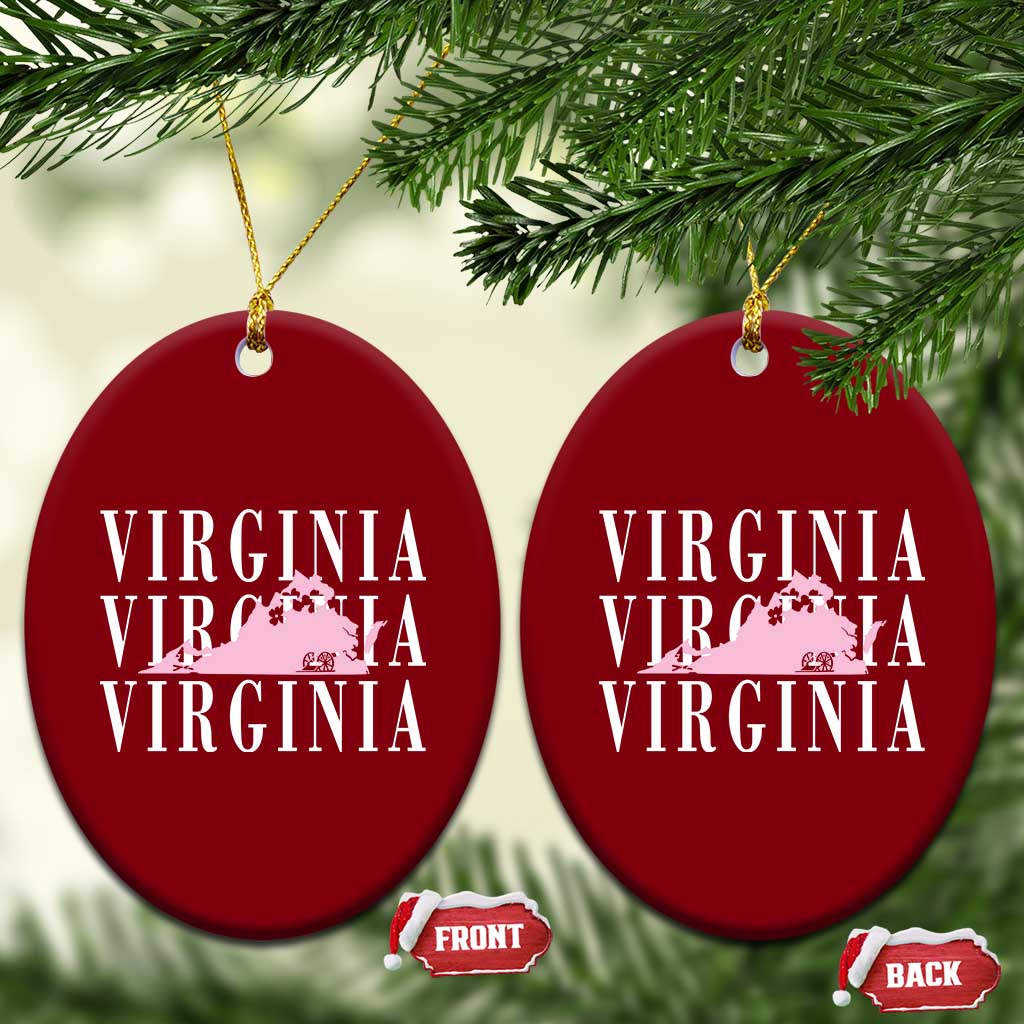 Virginia State Map Ceramic Ornament East Coast State Pride Travel Gift