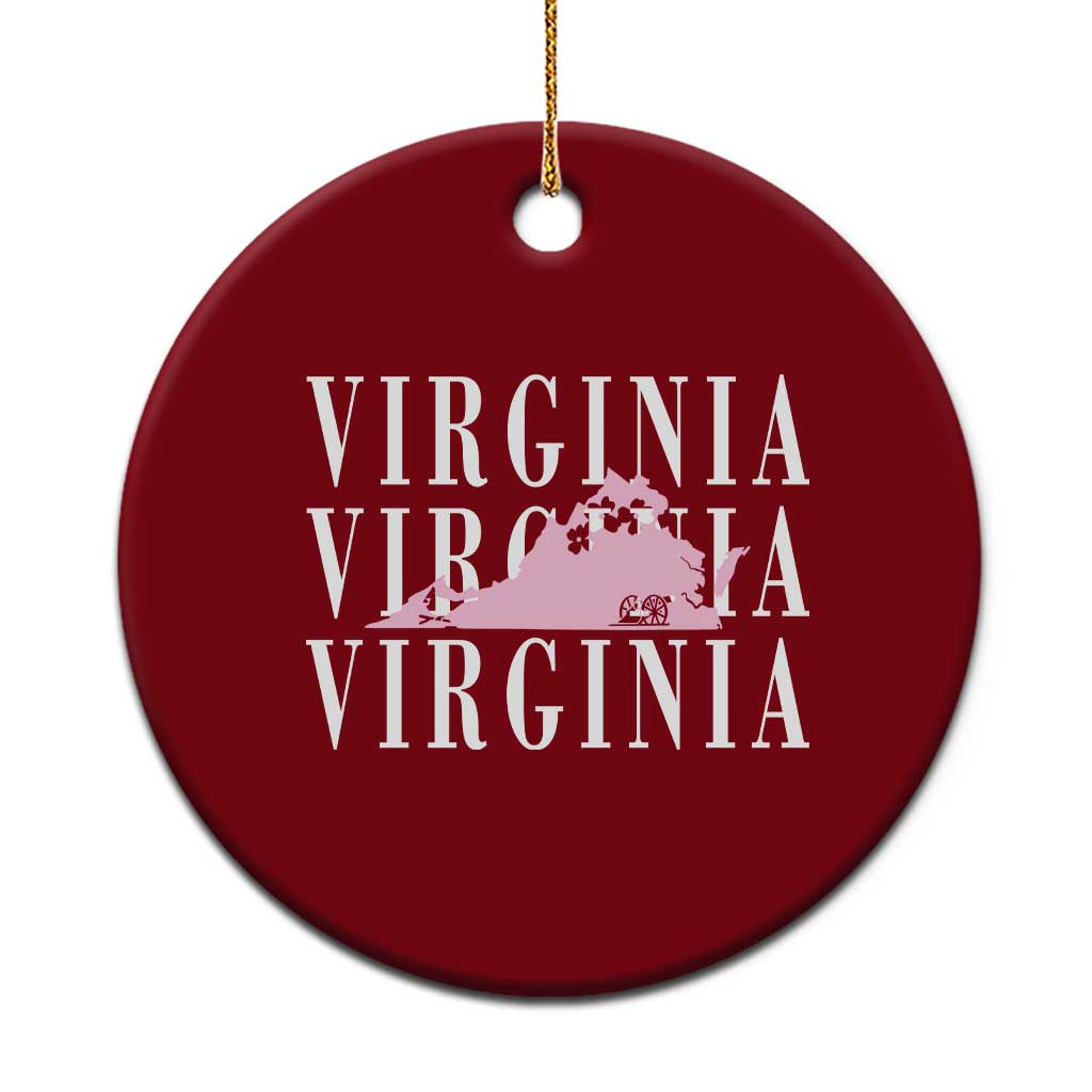 Virginia State Map Ceramic Ornament East Coast State Pride Travel Gift