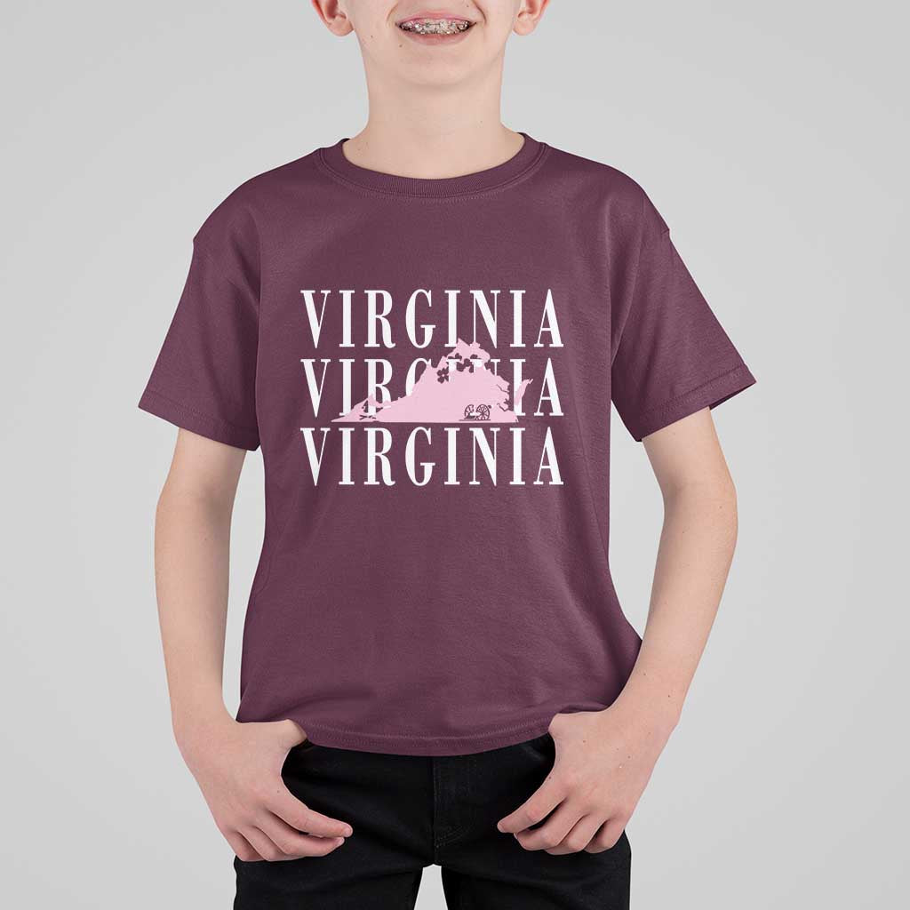 Virginia State Map T Shirt For Kid East Coast State Pride Travel Gift