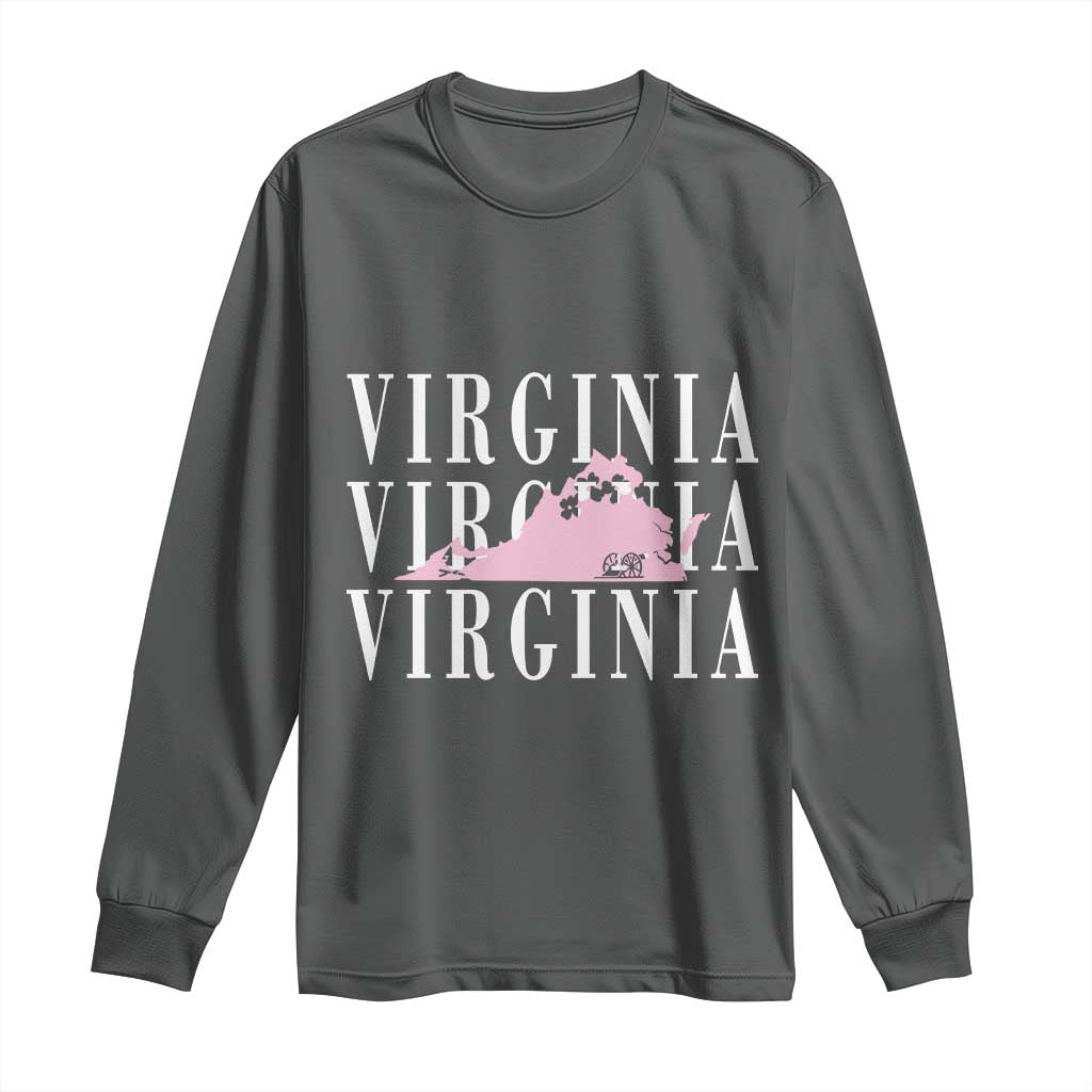Virginia State Map Long Sleeve Shirt East Coast State Pride Travel Gift