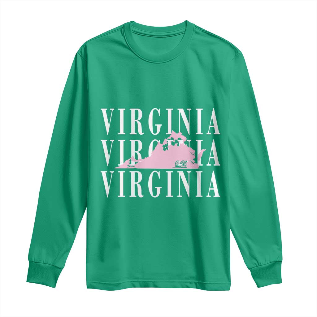 Virginia State Map Long Sleeve Shirt East Coast State Pride Travel Gift