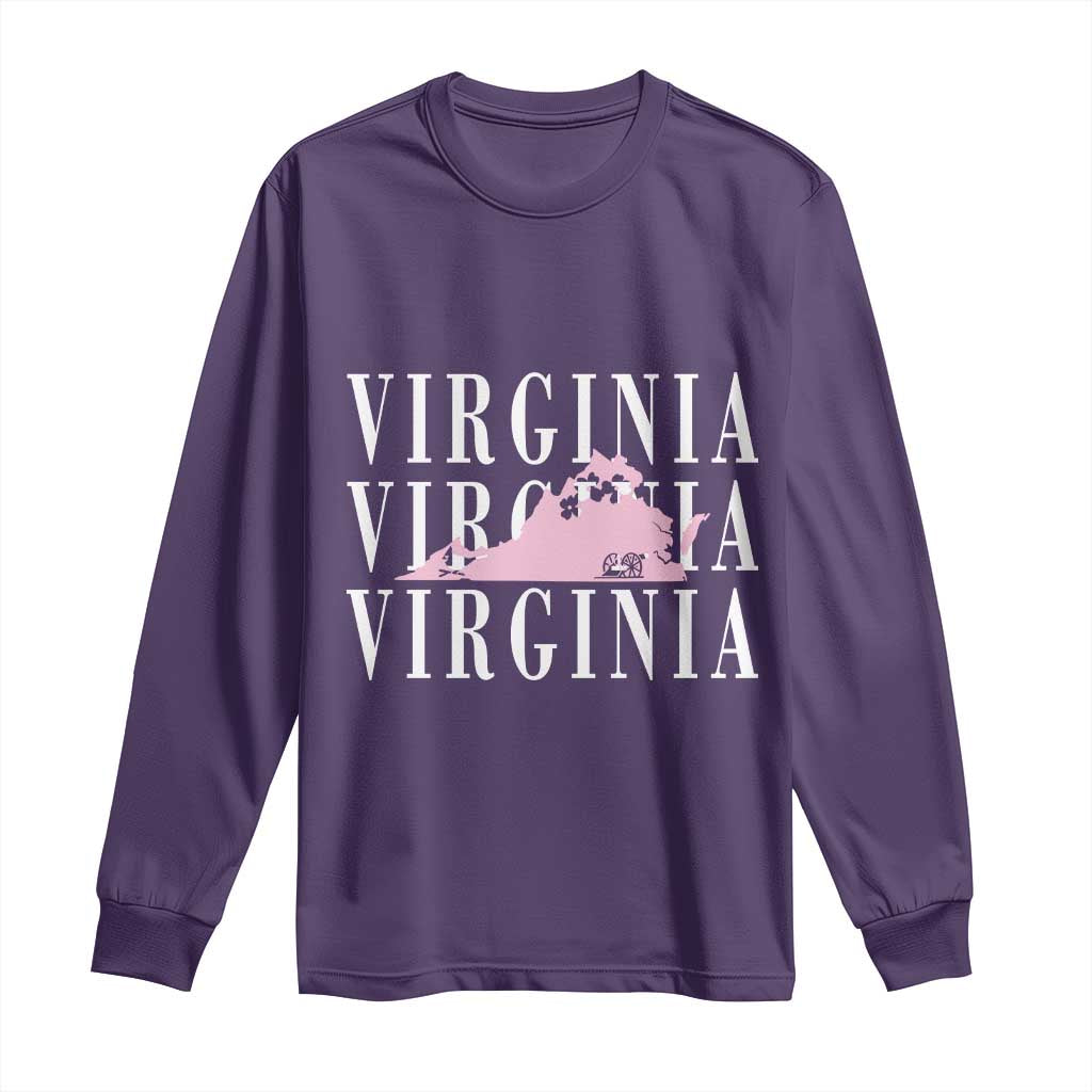 Virginia State Map Long Sleeve Shirt East Coast State Pride Travel Gift
