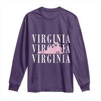 Virginia State Map Long Sleeve Shirt East Coast State Pride Travel Gift
