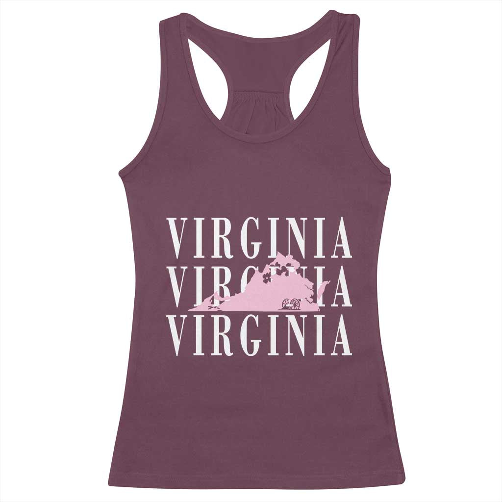 Virginia State Map Racerback Tank Top East Coast State Pride Travel Gift