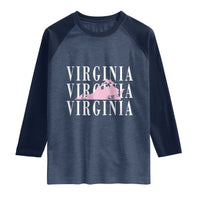 Virginia State Map Raglan Shirt East Coast State Pride Travel Gift
