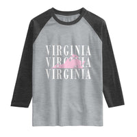 Virginia State Map Raglan Shirt East Coast State Pride Travel Gift