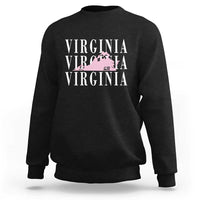 Virginia State Map Sweatshirt East Coast State Pride Travel Gift