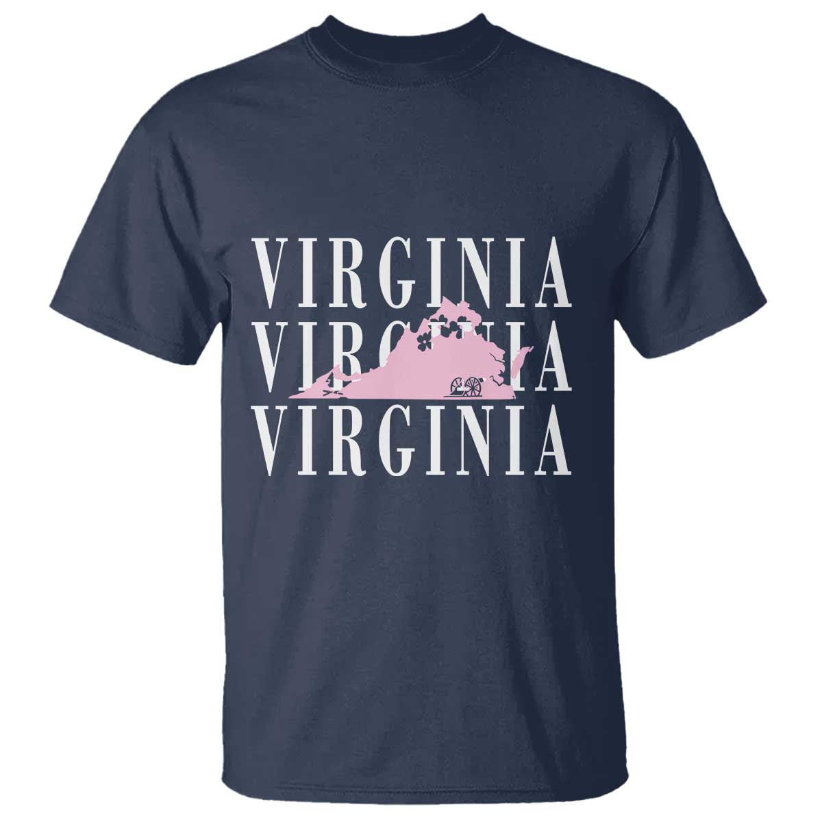 Virginia State Map T Shirt East Coast State Pride Travel Gift