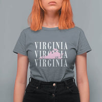 Virginia State Map T Shirt For Women East Coast State Pride Travel Gift