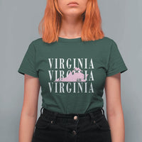 Virginia State Map T Shirt For Women East Coast State Pride Travel Gift
