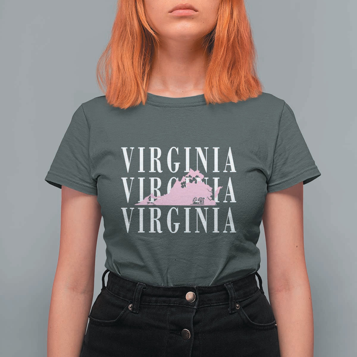 Virginia State Map T Shirt For Women East Coast State Pride Travel Gift