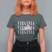 Virginia State Map T Shirt For Women East Coast State Pride Travel Gift