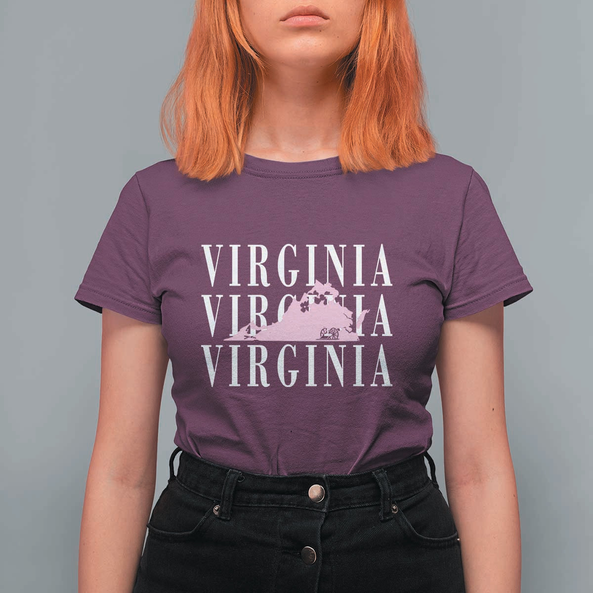 Virginia State Map T Shirt For Women East Coast State Pride Travel Gift