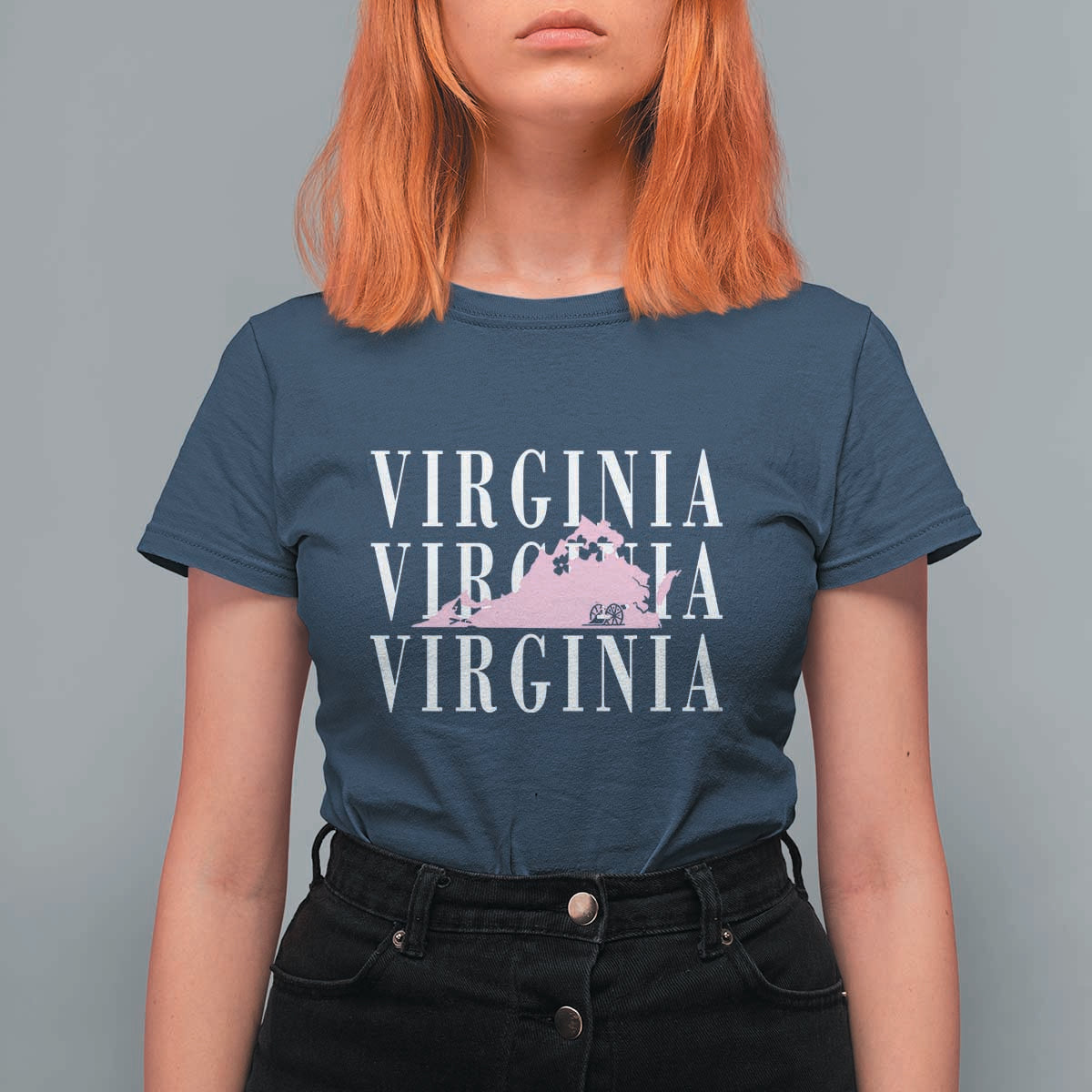 Virginia State Map T Shirt For Women East Coast State Pride Travel Gift
