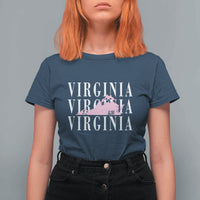 Virginia State Map T Shirt For Women East Coast State Pride Travel Gift