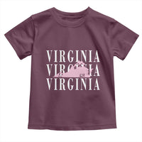 Virginia State Map Toddler T Shirt East Coast State Pride Travel Gift