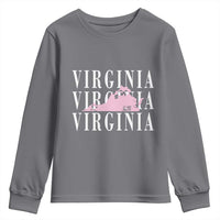 Virginia State Map Youth Sweatshirt East Coast State Pride Travel Gift