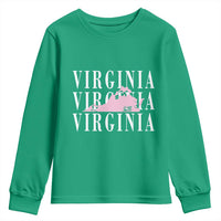 Virginia State Map Youth Sweatshirt East Coast State Pride Travel Gift