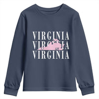 Virginia State Map Youth Sweatshirt East Coast State Pride Travel Gift