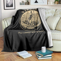 Vintage Virginia Motto Sic Semper Tyrannis Throw Blanket