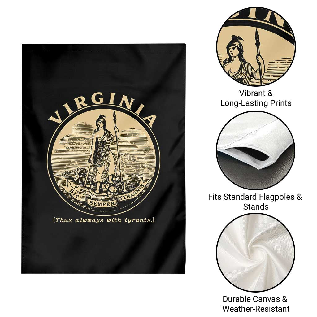 Vintage Virginia Motto Sic Semper Tyrannis Garden Flag