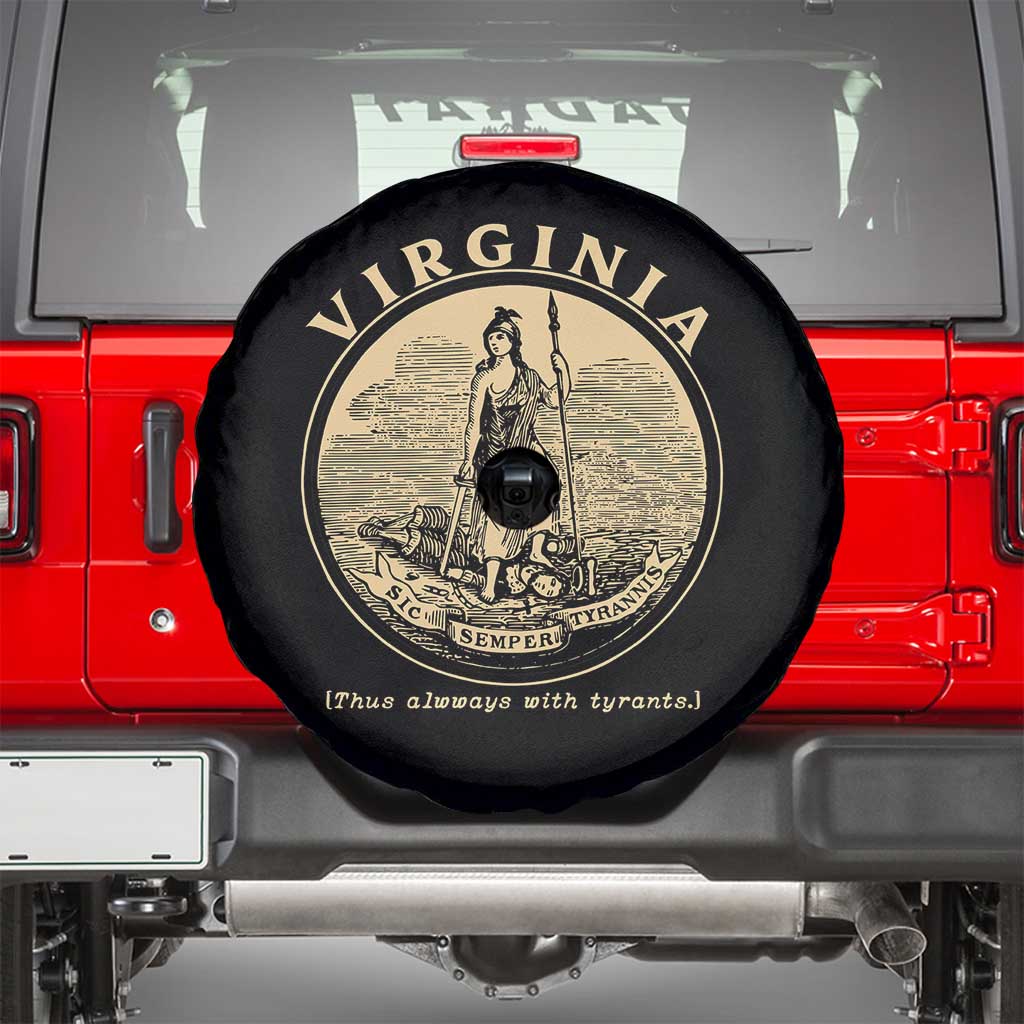 Vintage Virginia Motto Sic Semper Tyrannis Spare Tire Cover