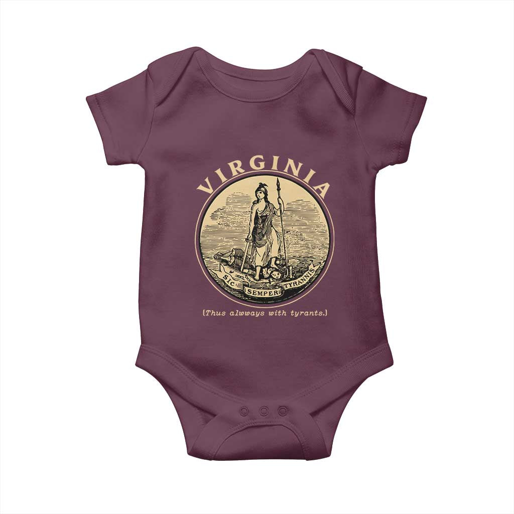 Vintage Virginia Motto Sic Semper Tyrannis Baby Onesie