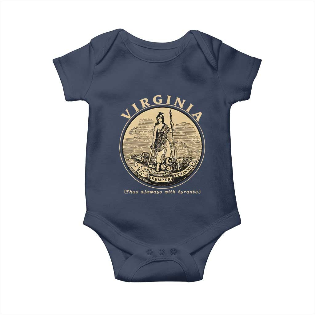 Vintage Virginia Motto Sic Semper Tyrannis Baby Onesie