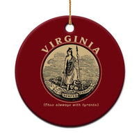 Vintage Virginia Motto Sic Semper Tyrannis Ceramic Ornament