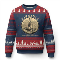 Vintage Virginia Motto Sic Semper Tyrannis Ugly Christmas Sweater