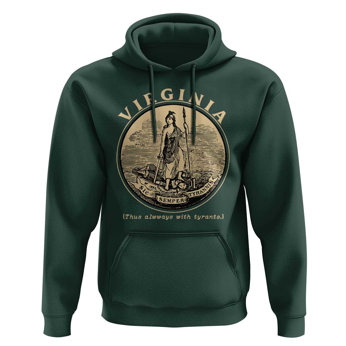 Vintage Virginia Motto Sic Semper Tyrannis Hoodie