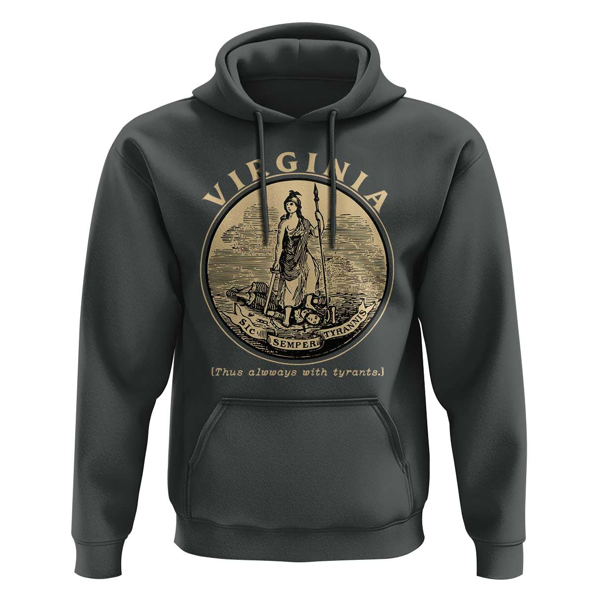 Vintage Virginia Motto Sic Semper Tyrannis Hoodie