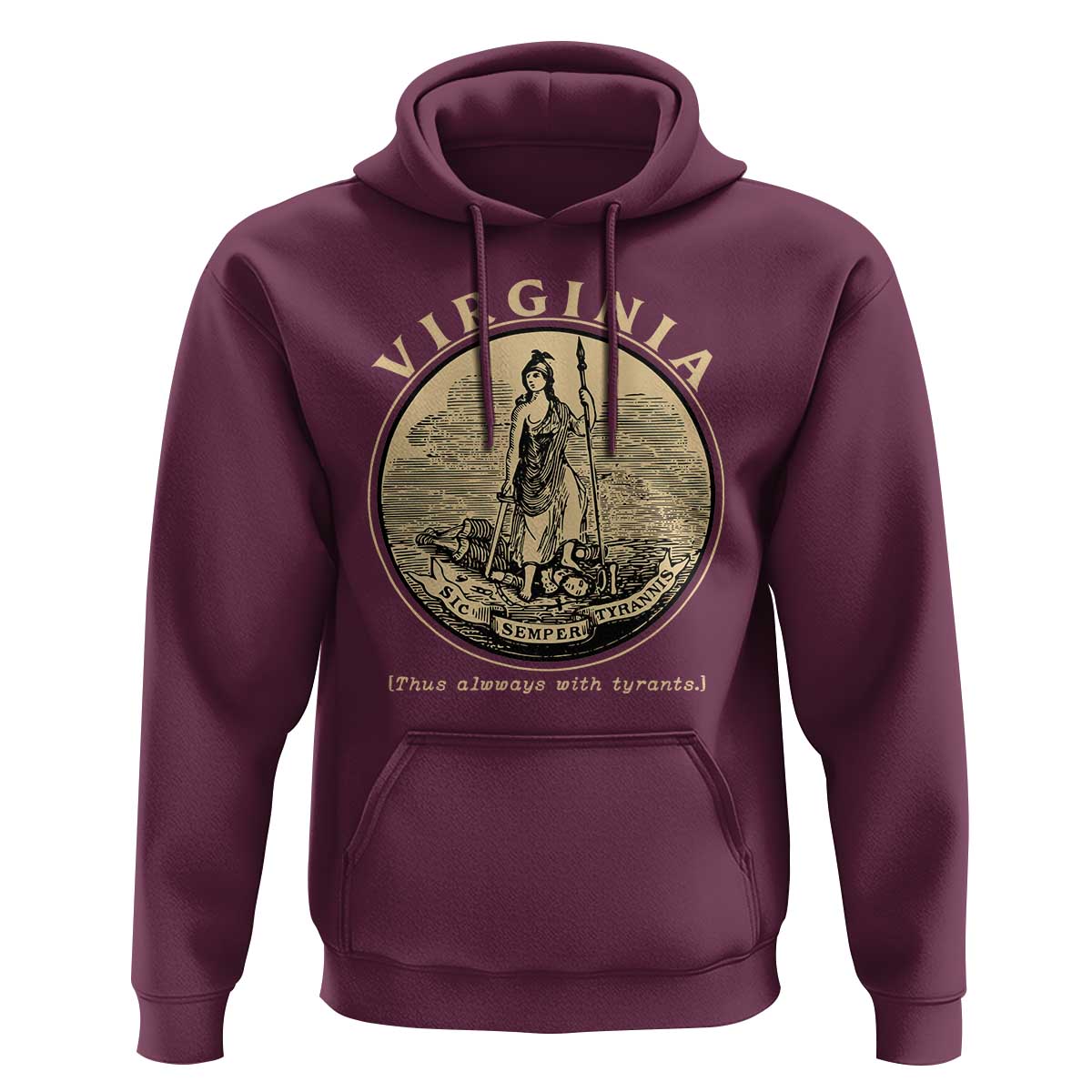 Vintage Virginia Motto Sic Semper Tyrannis Hoodie