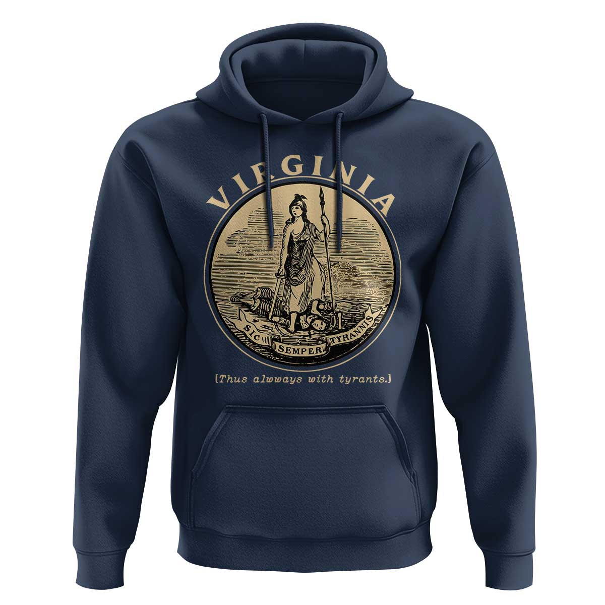 Vintage Virginia Motto Sic Semper Tyrannis Hoodie