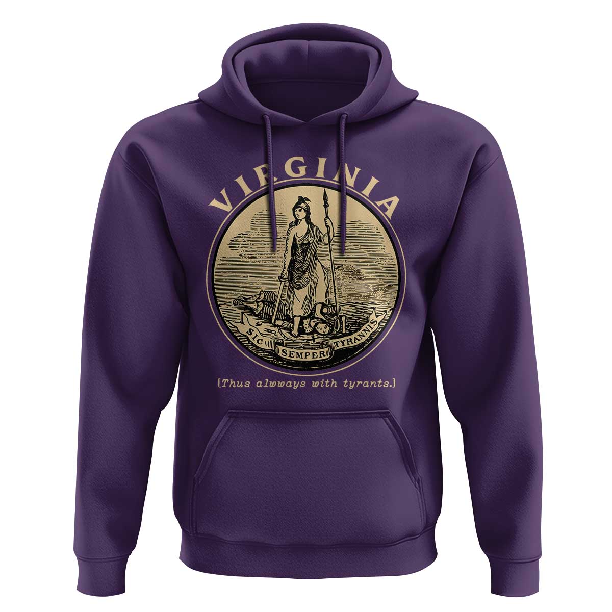 Vintage Virginia Motto Sic Semper Tyrannis Hoodie
