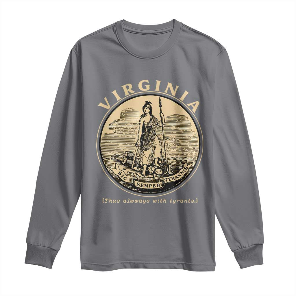 Vintage Virginia Motto Sic Semper Tyrannis Long Sleeve Shirt