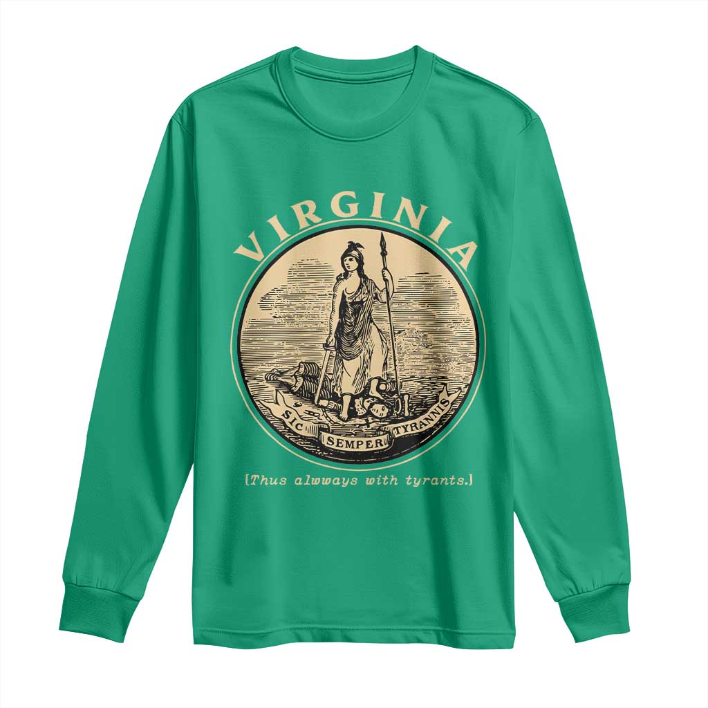 Vintage Virginia Motto Sic Semper Tyrannis Long Sleeve Shirt