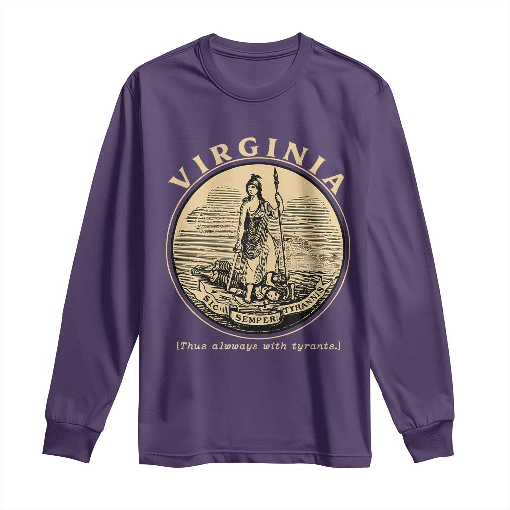 Vintage Virginia Motto Sic Semper Tyrannis Long Sleeve Shirt