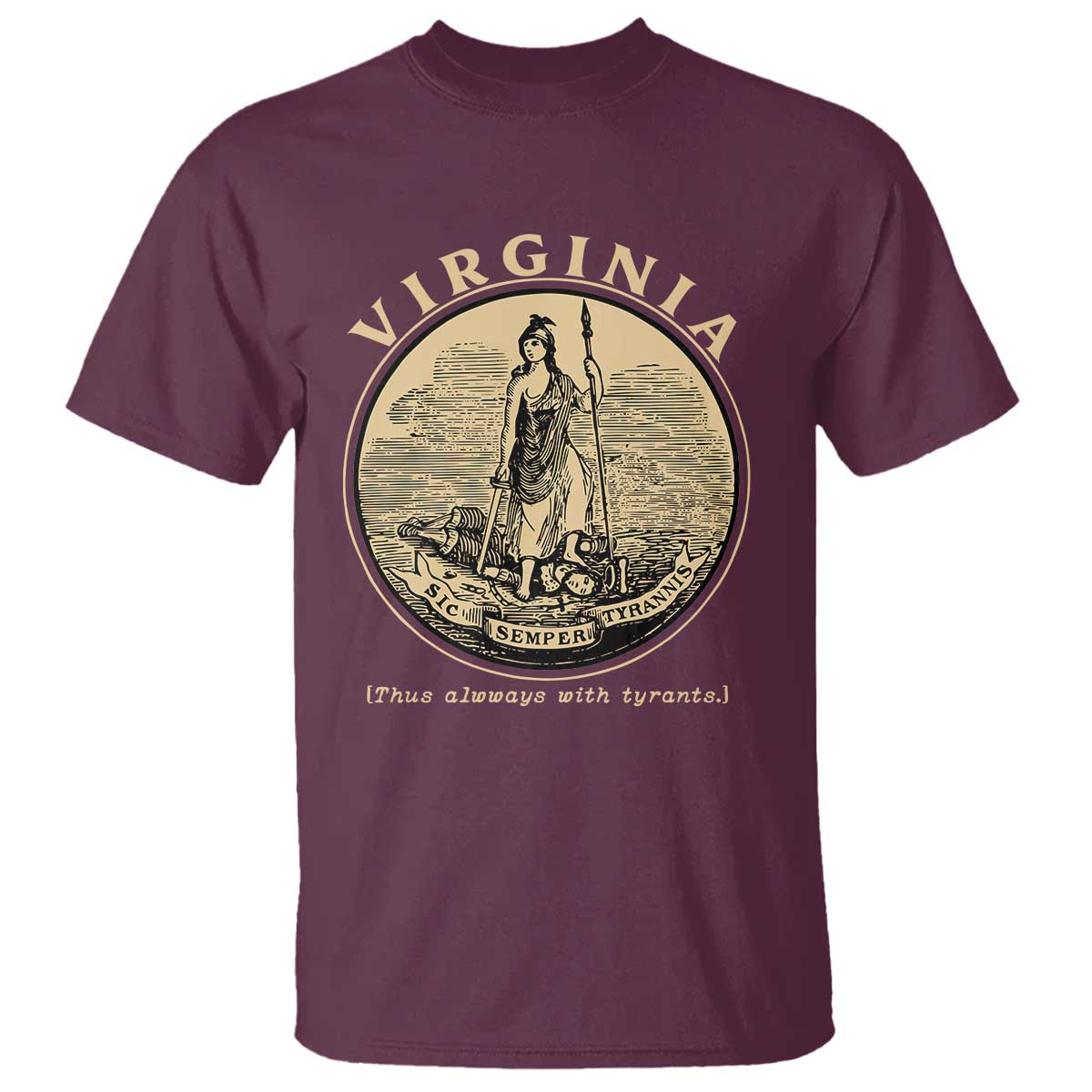 Vintage Virginia Motto Sic Semper Tyrannis T Shirt