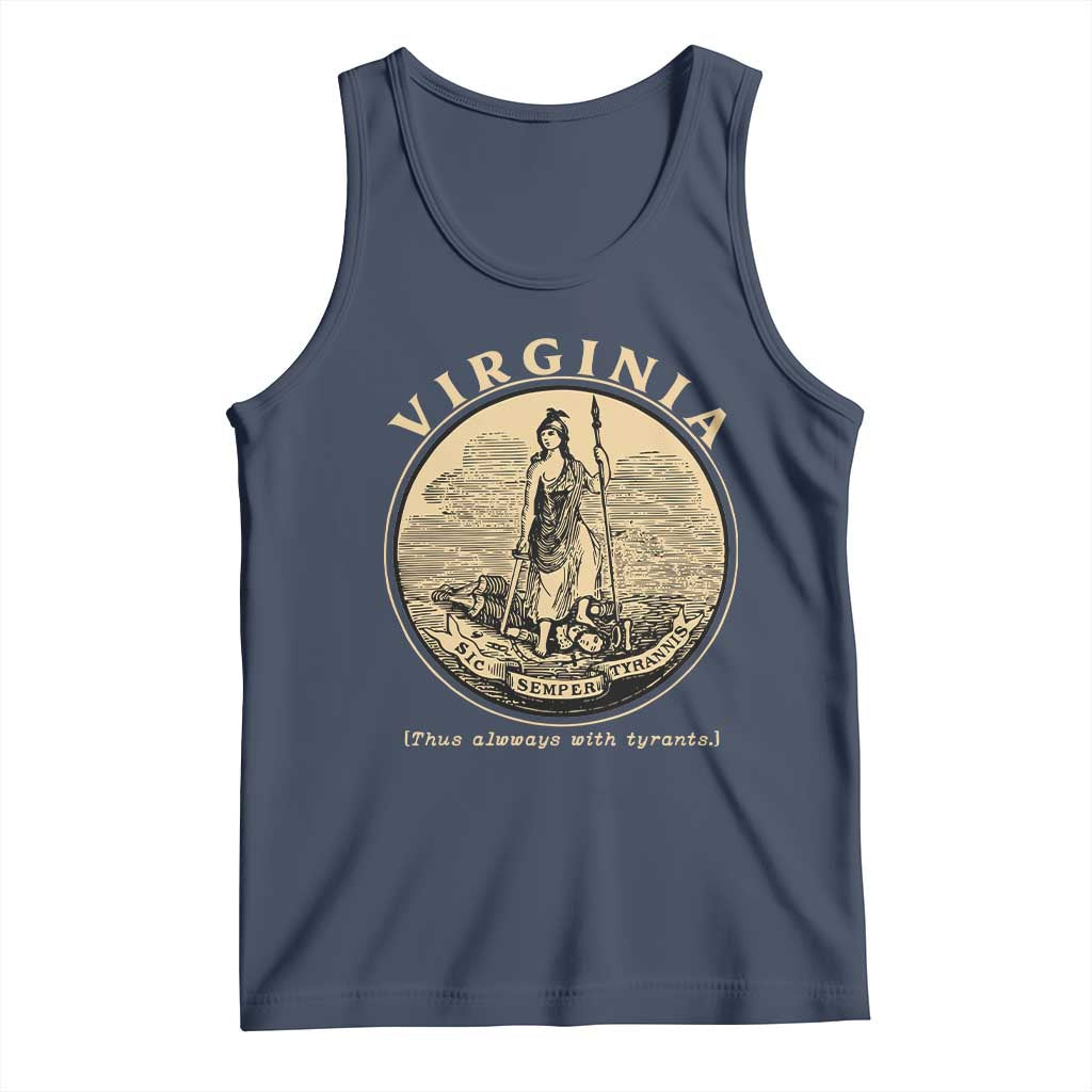 Vintage Virginia Motto Sic Semper Tyrannis Tank Top