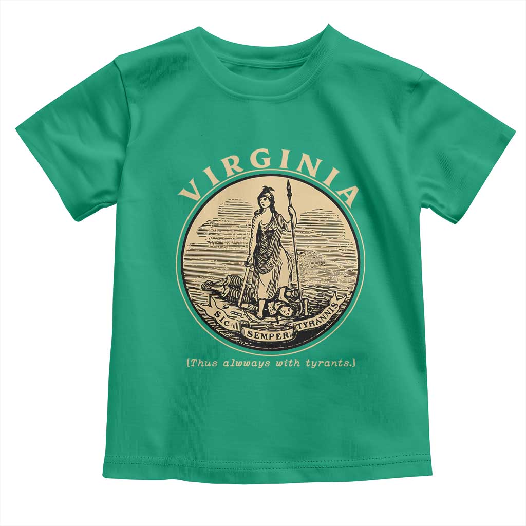 Vintage Virginia Motto Sic Semper Tyrannis Toddler T Shirt