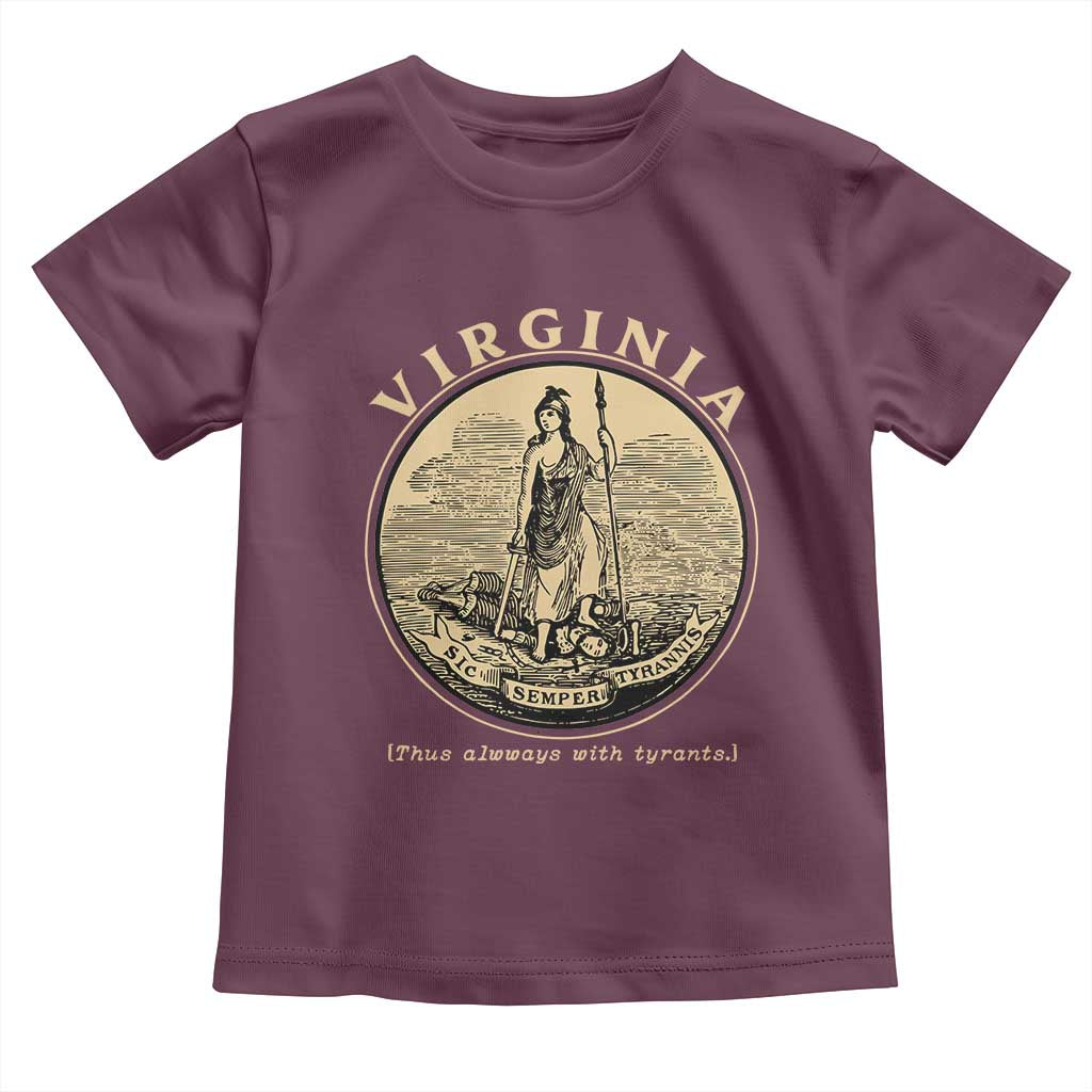 Vintage Virginia Motto Sic Semper Tyrannis Toddler T Shirt