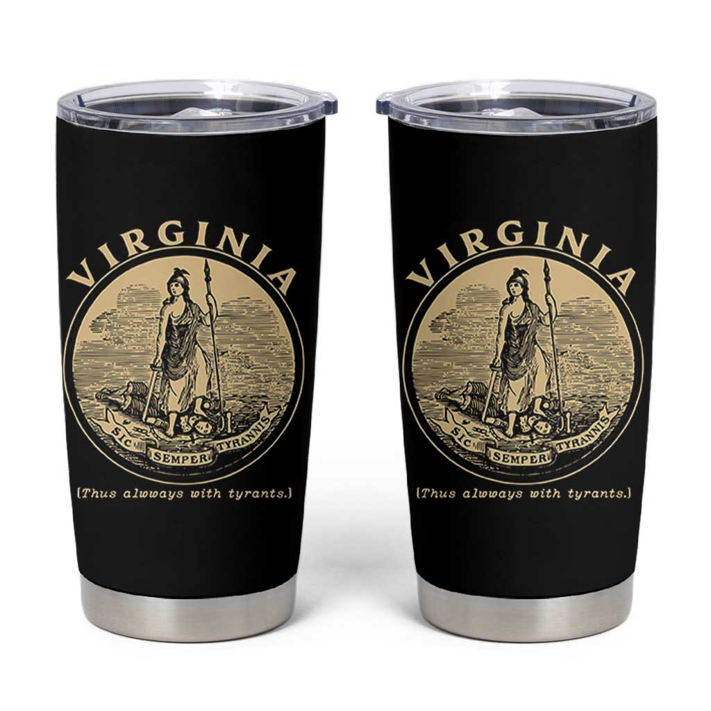 Vintage Virginia Motto Sic Semper Tyrannis Tumbler Cup