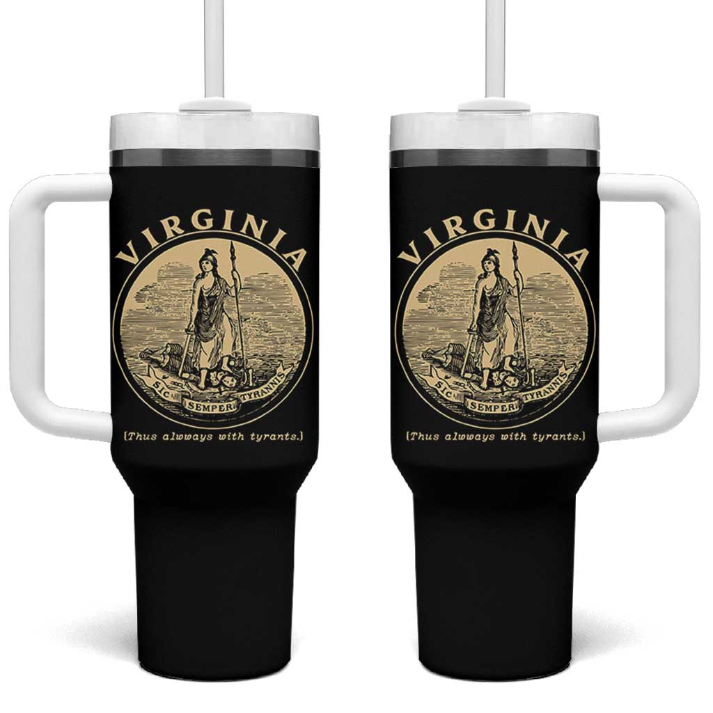 Vintage Virginia Motto Sic Semper Tyrannis Tumbler With Handle