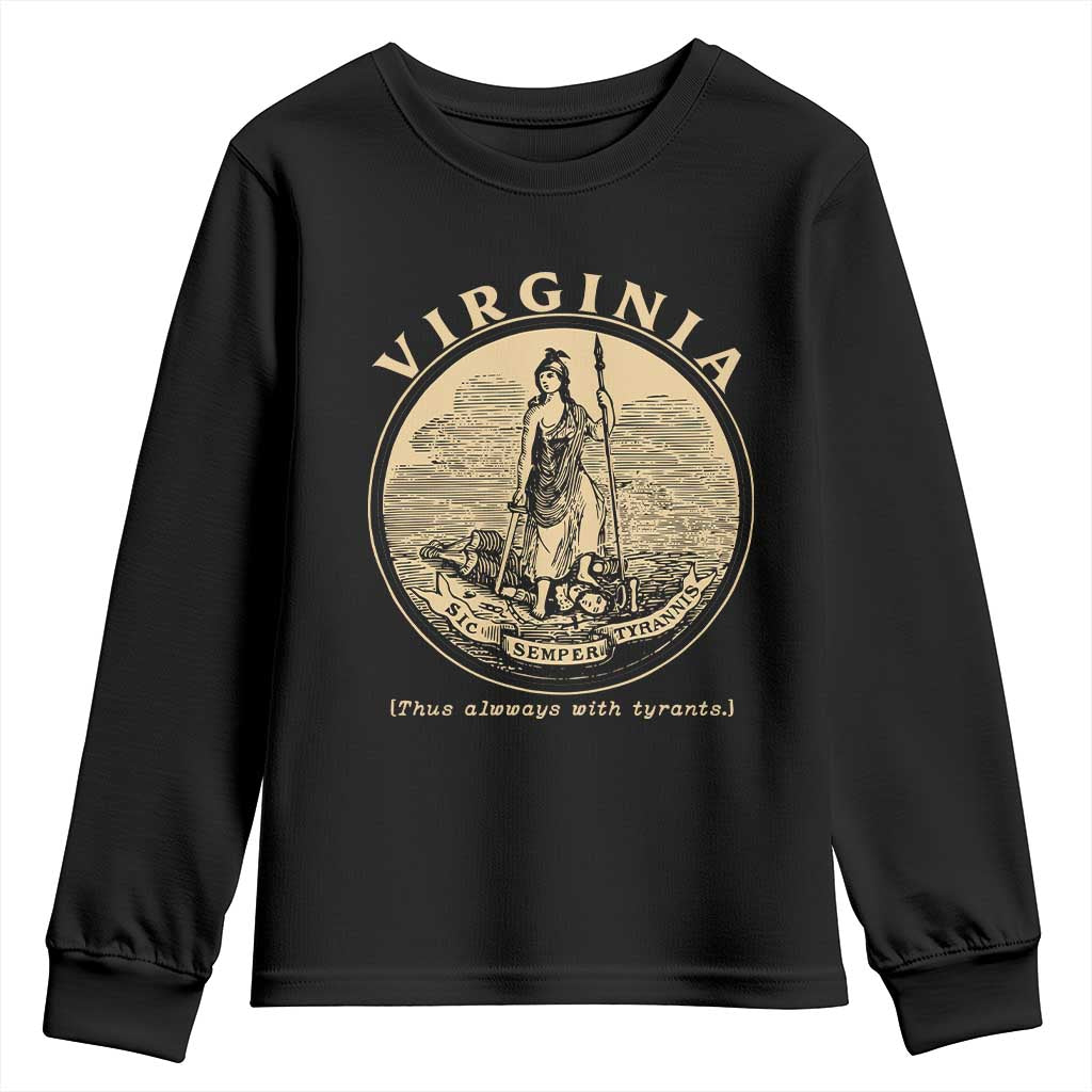 Vintage Virginia Motto Sic Semper Tyrannis Youth Sweatshirt