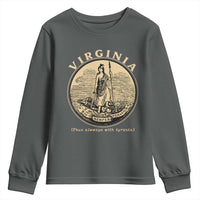 Vintage Virginia Motto Sic Semper Tyrannis Youth Sweatshirt