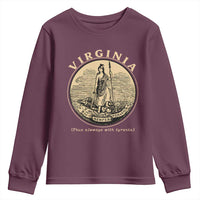 Vintage Virginia Motto Sic Semper Tyrannis Youth Sweatshirt