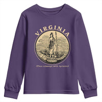 Vintage Virginia Motto Sic Semper Tyrannis Youth Sweatshirt